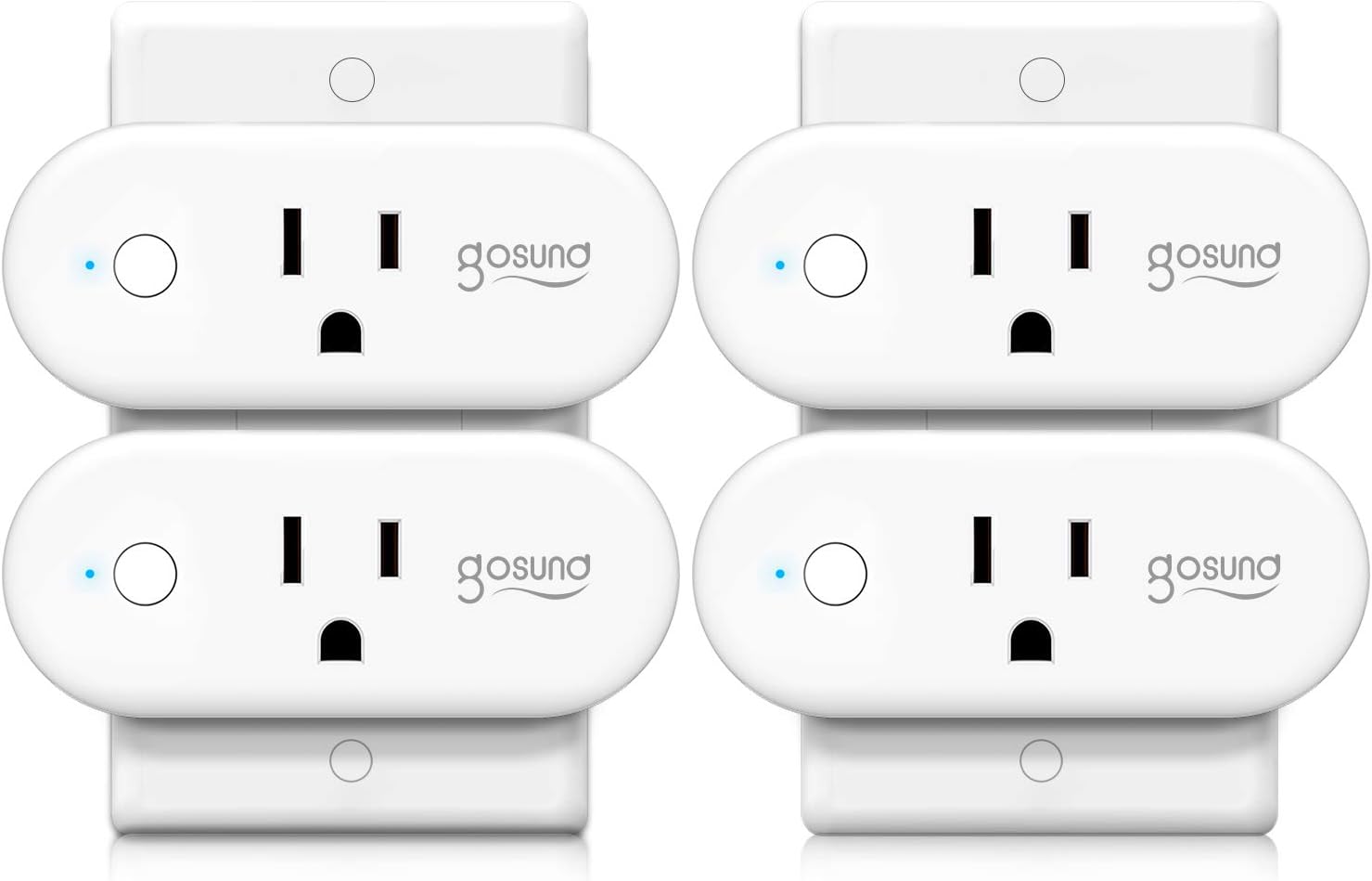 Smart Plug Gosund WiFi Outlet 16A Socket Works with Alexa Google Home Plugs, Voice and App Control, Schedule and Timer, No Hub Required, Support High Power Appliance, FCC Certification, 4 Pack - - 