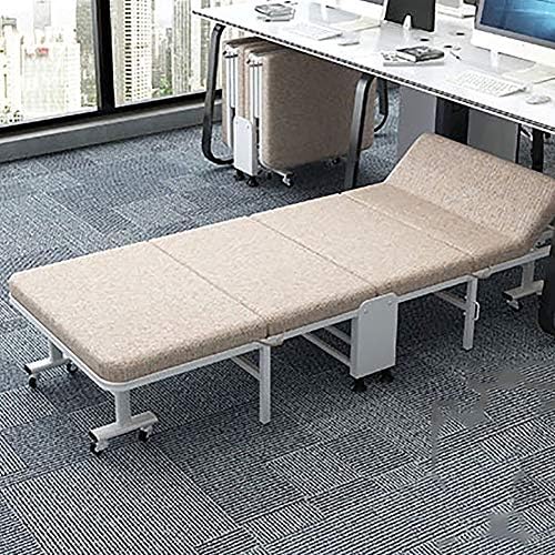 Folding Bed With Memory Foam Mattress, Guest Lightweight Portable 2-in-1 Single Sofa Bed With Adjustable Backrest-cream 75cm Width