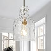 WILON Modern Glass Pendant Lighting for Kitchen Island, Farmhouse Pendant Lights for Dining Room Kitchen Sink, Adjustable Han