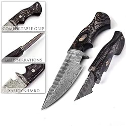 Damascus steel Fixed Blade Hunting Knife Camping