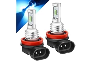 HONLEEX DC/AC 9-36V H8 H11 LED Fog Light Bulbs,Ice Blue 8000K 10W 1800LM H16 H11LL H8LL H1155 LED Fog Light Bulbs,Non-polarit