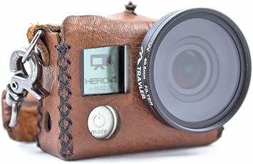 Amazon Com Handmade Leather Case For Gopro Hero 4 Silver Electronics