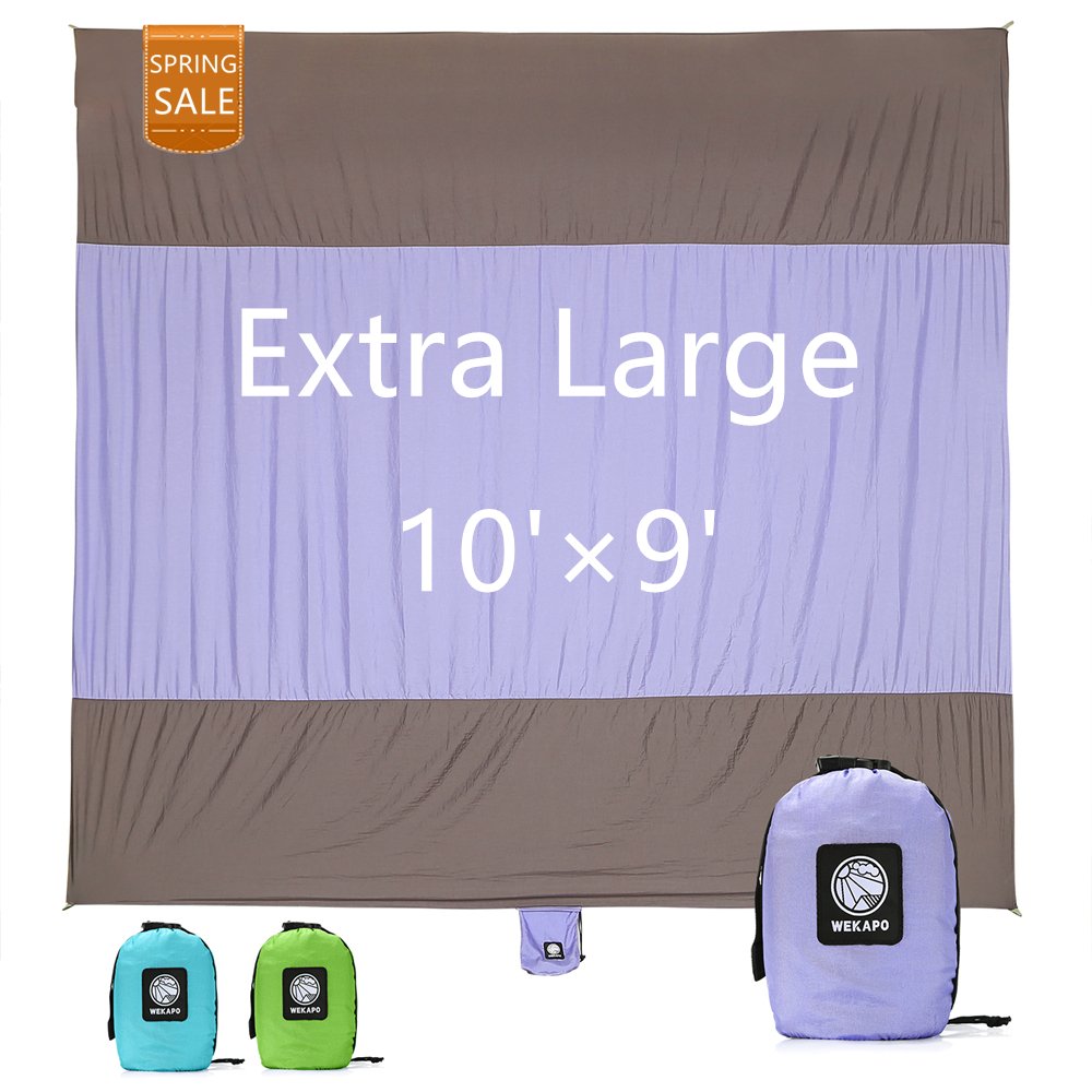 WEKAPO Sand Proof Beach Blanket Extra Large Oversized 10'X 9' Big