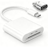 USB C SD Card Reader, Type C SD Card Reader, Supports SD and Micro SD Memory Card Adapters for iPhone 15 16 17/iPad/MacBook/Mac, Trail Camera Viewer Plug and Play -2 Slots