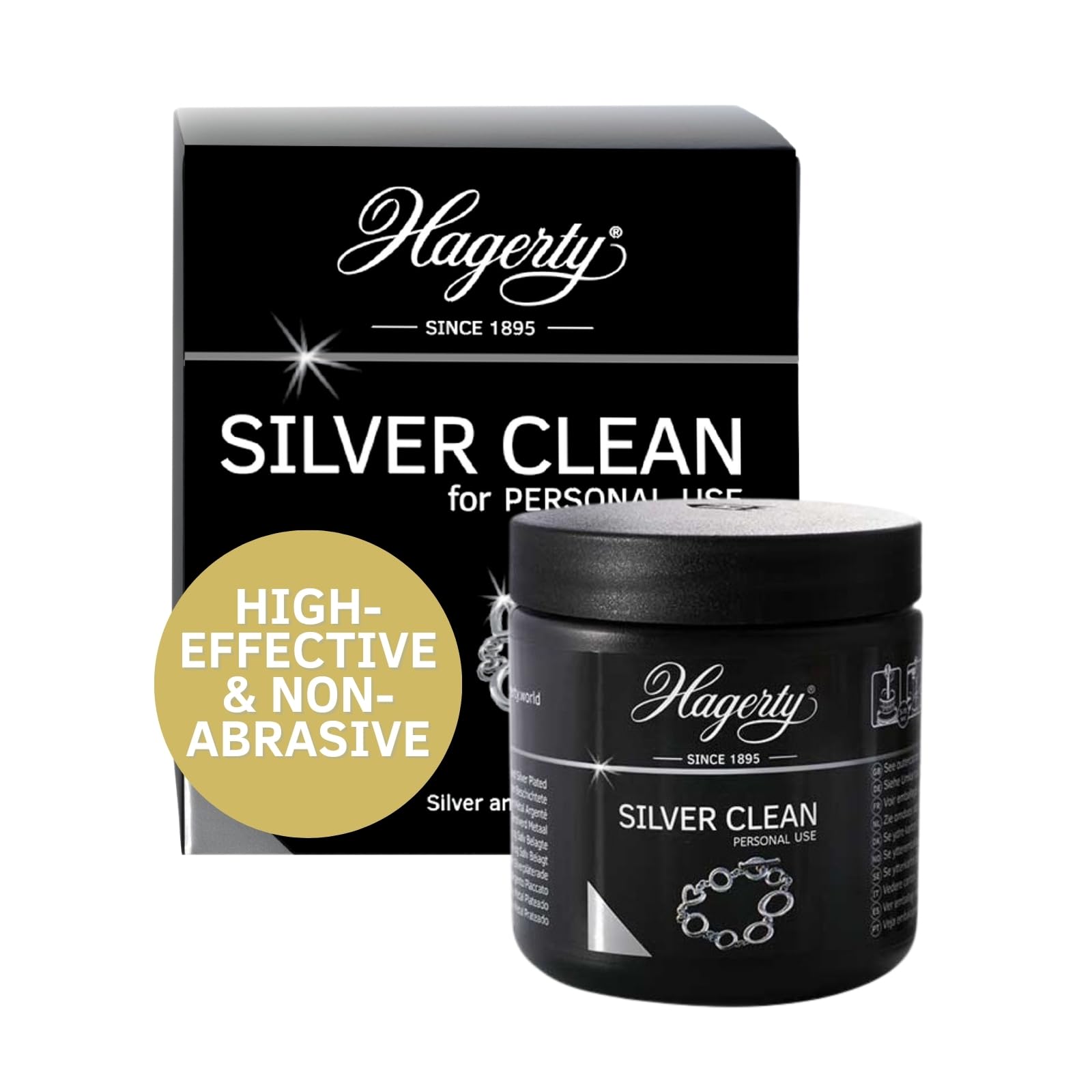 Hagerty Clean Jewelry Cleaner Dip 170ml – Instant Tarnish Remover Immersion Bath for Silver & Silver-Plated Jewelry