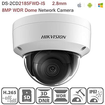 Amazon.com: Hikvision Cámara IP de 8 MP DS-2CD2185FWD-IS ...