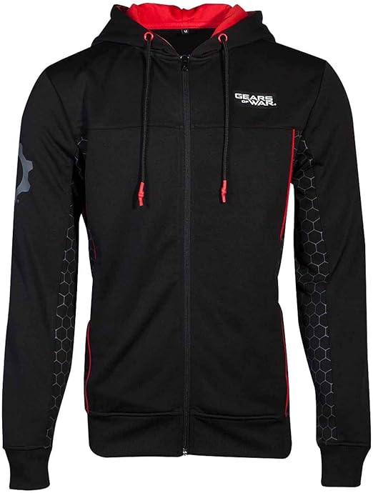 Gears of War Hoodie Technical Logo Official Mens Black Zipped Amazon