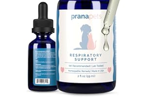 PranaPets Respiratory Support Supplement for Dogs & Cats | Naturally Promotes Optimal Respiratory Function in Pets | Safely aids with Symptoms of Seasonal Allergies