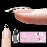 Beetles Tipex Lite Pre-Built Apex Nail Tips, Almond Medium,16 Sizes | 00-14, Flat-Nail Friendly Acrylic Tips for Natural Nail Beds, Easy for Beginner DIY