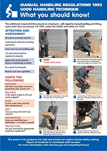 Seco Manual Handling - What You Should Know! Poster, A2 (420mm x 594mm) - 0.5mm PVC