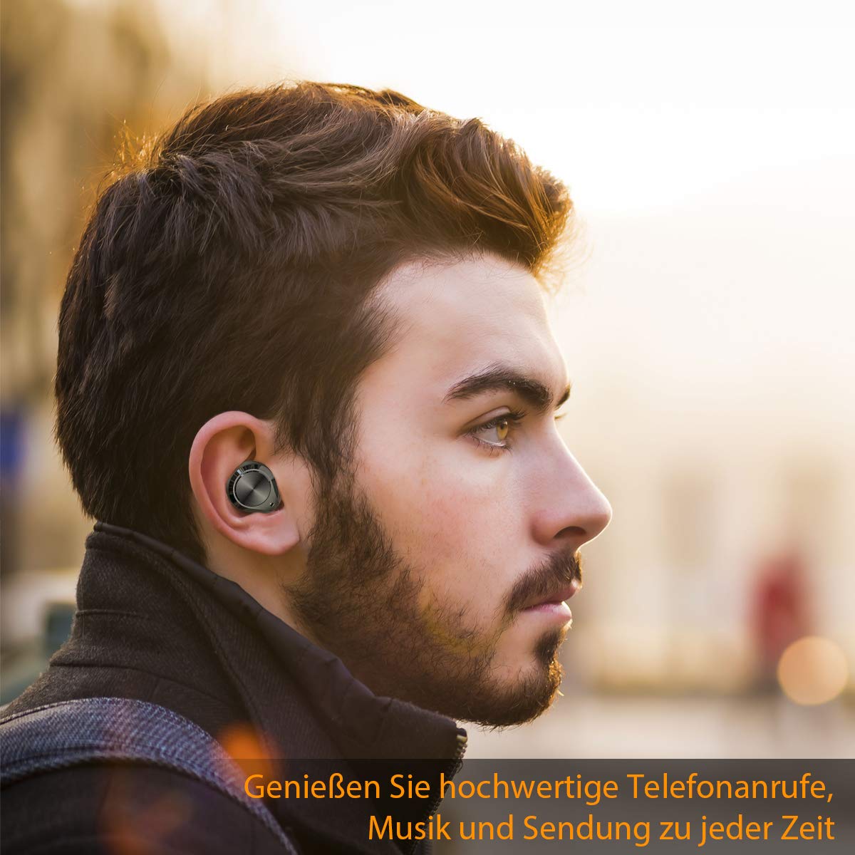 Bluetooth Kopfhörer In Ear Sport Kabellose Kopfhörer Bluetooth 5.0 Ohrhörer True Wireless Earbuds 3000mAh Batterie 7 Stunden Spielzeit One Step Pairing Touch-Funktion Hi-Fi Stereo IPX5 Wasserdicht