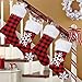 AerWo 2pcs Buffalo Plaid Christmas Stockings, Red and Black Buffalo Check Christmas Stocking, Triple Layers Christmas Snowflake Stockings with Faux Fur Cuff, 18 inch