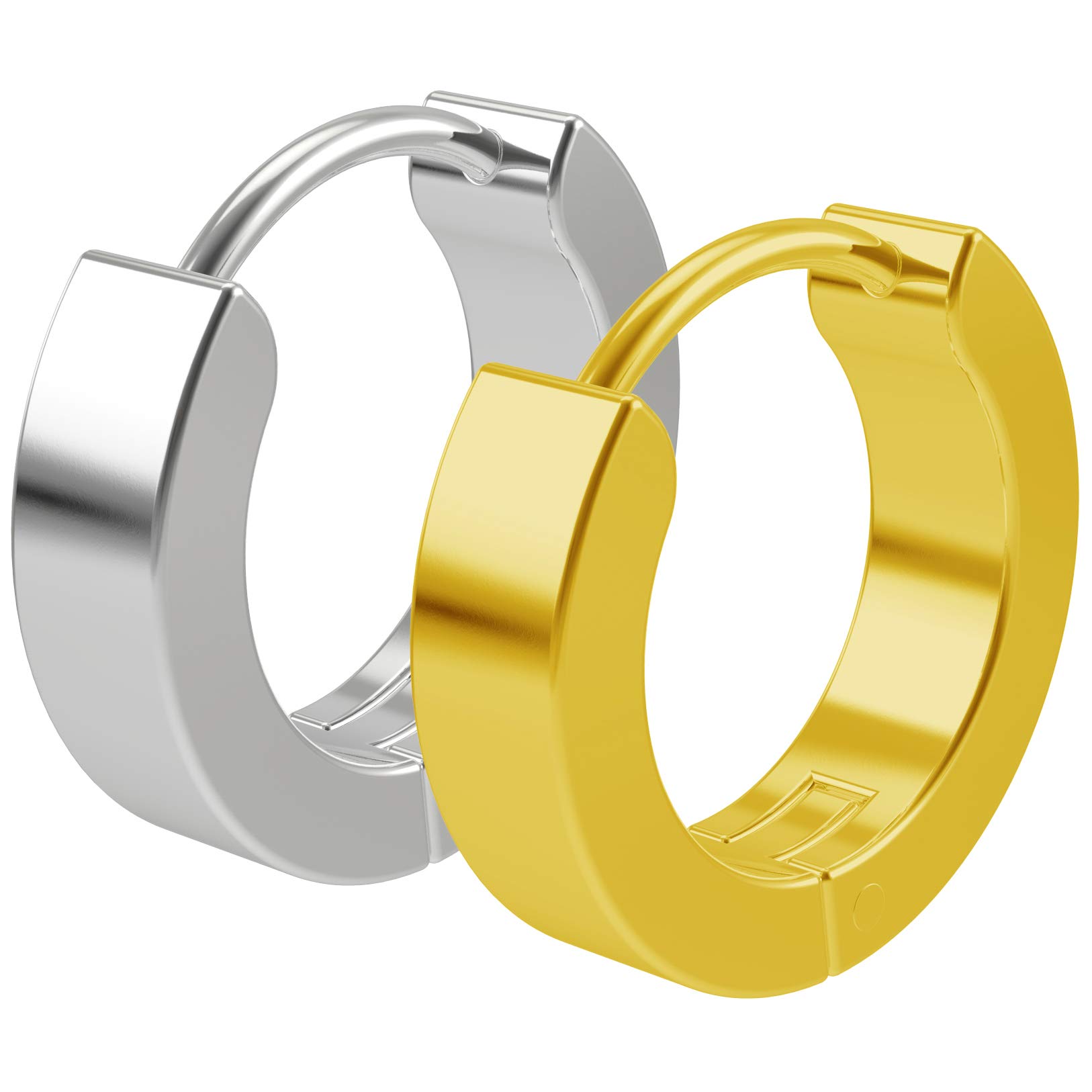 2pc 20g 0.8mm Gold Surgical Stainless Steel Huggie Hoop Earrings For Men Women Huggy Clutch Jewellery