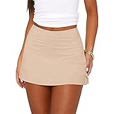 Lomon Y2k Mini Skirts for Women with Shorts Underneath Bodycon Skorts Sexy Club Date Night Outfits Trendy 2026 Streetwear