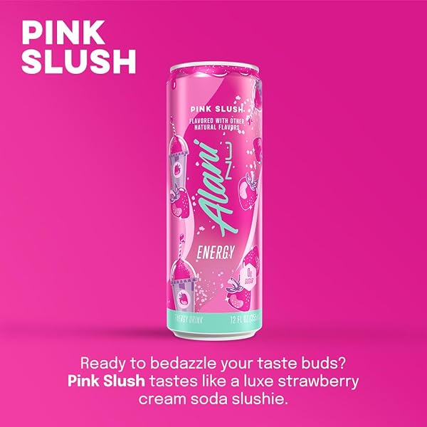 ALANI NU PINK SLUSH SUGAR FREE, LOW CALORIE ENERGY DRINKS | 200MG CAFFEINE | PARIS HILTON X ALANI NU | BIOTIN B VITAMINS | ZERO SUGAR | 5 CALORIES | 12 FL OZ CANS (12 PACK)