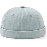 Brimless Hat for Men Women Docker Cap Vintage Sailor Beanie Cap