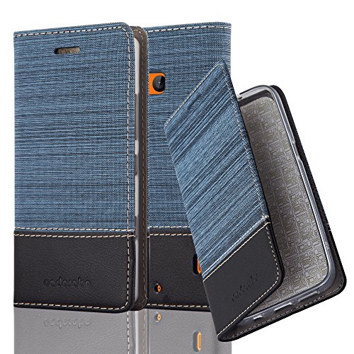 Book Case Compatible with Nokia Lumia 929/930 in Dark Blue Black - with Magnetic Closure, Stand Function and Card Slot - Wallet Etui Cover Pouch PU Leather Flip