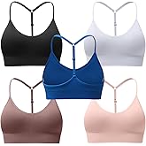 Women's Sports Bras Adjustable Y Back Spaghetti Strap Racerback Padded Wireless Yoga Workout Tops