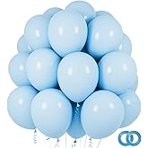 Pastel Blue Latex Balloons 100 Pack 12 inch Light Blue Party Balloons Round Helium Baby Blue Balloons for Baby Shower Boys Birthday Gender Reveal Party Decoration