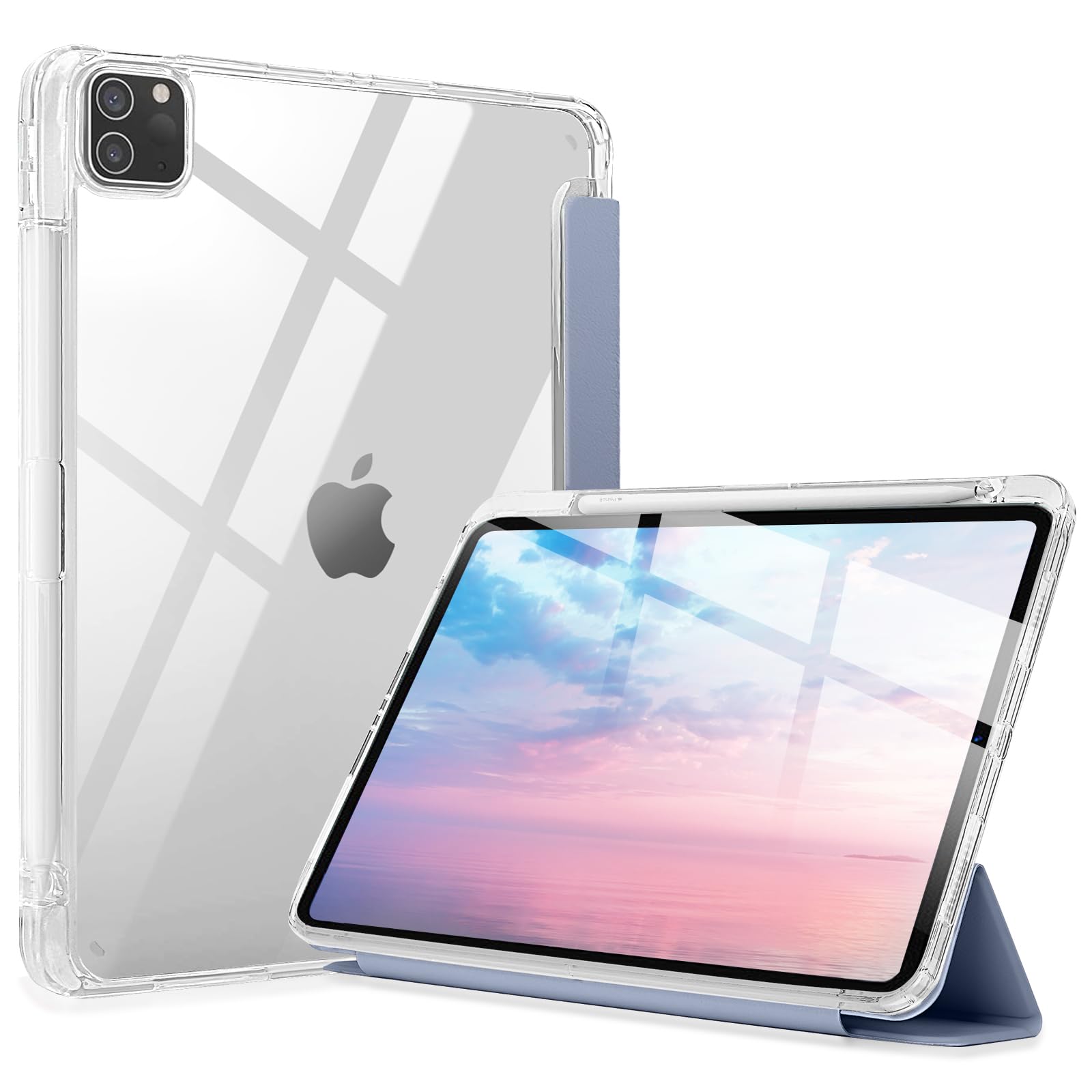 Miieadoo Case for iPad Air 5th/4th Gen Case(2022/2020)- Shockproof Cover with Built-in Pencil Holder- Smart Auto Sleep/Wake - Perfect for Students at Home/School-Purple