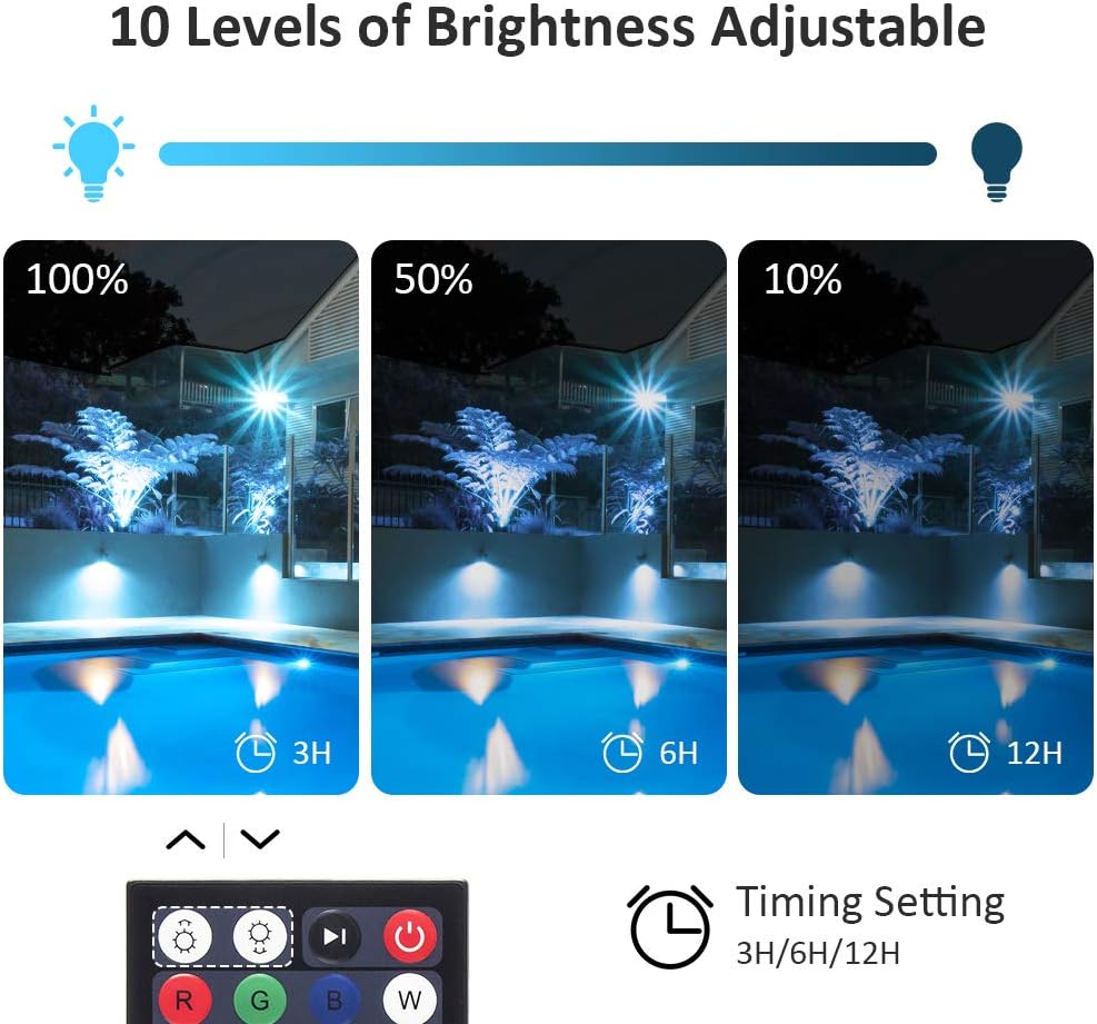 USTELLAR 2 Pack 25W RGB LED Flood Lights Color Changing Floodlight Indoor Outdoor Color Lights Remote IP66 Waterproof Dimmable Uplight Spotlight Wall Wash Light for Garden Landscape Party Stage Lights - - 