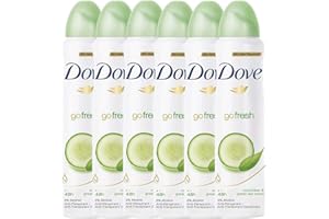 Dove Anti-Perspirant Deodorant Spray, Cucumber & Green Tea, Dry 48 Hour Protection 150 Ml (Pack of 6)