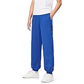 Auranso Boys Sweatpants Althetic Mesh Quick Dry Sports Pants for Kids Joggers Workout with Pockets Drawstring Blue 7-8Years