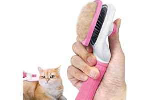 Cat Brush, ELS PET Self Cleaning Dog Brush for Shedding, Dog Grooming Brush Removes Loose Undercoat, Dog Comb with Massage Particles, Cat Dog Hair Brush for Long Haired & Short Haired Dogs, Cats