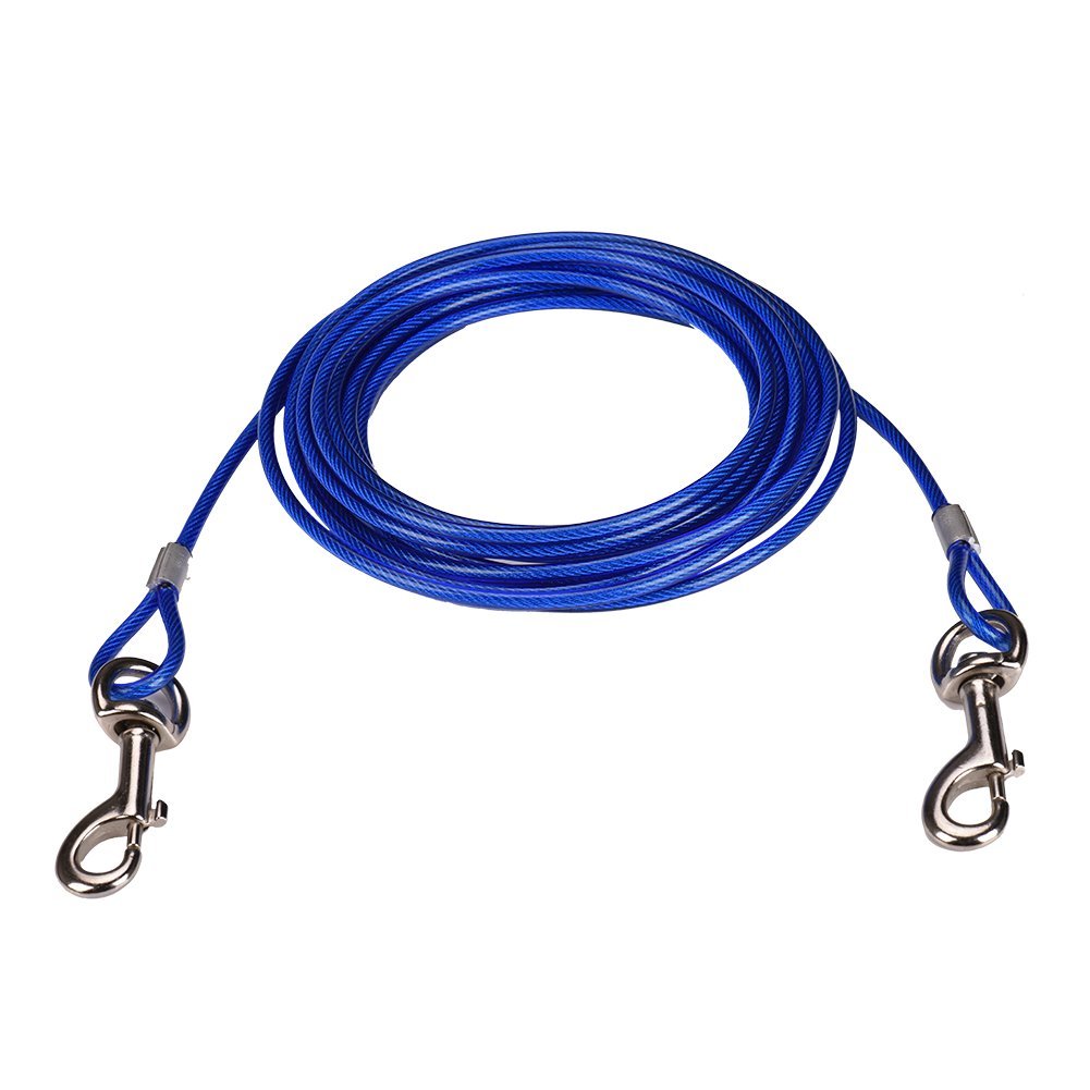 CtopoGo Dog Tie Out Cable,Pet Tie Out Cable,Tie-Out Cable for Dogs up to 125 lbs, Suitable for all breeds (3m, Blue)