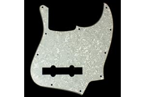MLAVAL GUITAR PARTS Custom bass Guitar Pickguard For Jazz Bass 5 String JB,4ply White Celluloid Pearloid