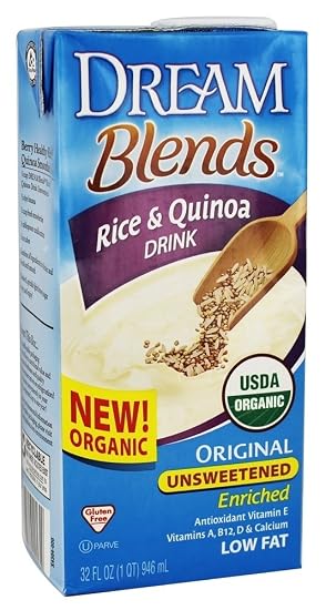 Dream blends Rice&quinoa drink Original unsweetened 32oz (946ml) nogmo (084253225649)