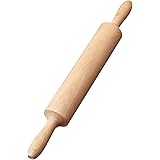 Meilexing Rolling Pin Beech Wood Wax Free, Professional Dough Roller for Baking Pasta Pizza Fondant Cookie Noodles Bread, 15x