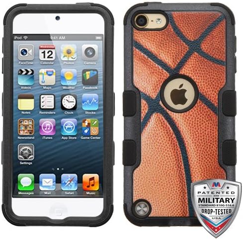 Apple iPod Touch 6th &amp; 5th Gen Generation Case , TSC-LT Apple Ipod Touch 5 &amp; 6 Case Heavy Duty Hard Armor Strong Dual Layer Tough Protection Cover (Basketball Sports)