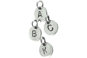 apop nyc 925 Sterling Silver Alphabet Initial Round Disc Pendant Only - Mini Petite