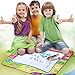 Aqua Doodle Mat, 4 Colored Water Drawing Painting Writing Educational Toy Mat Board + 2 Magic Pen Learning Doodle Gift + Cartoon Seal for Children Baby Toddlers Kids Boys Girls (31.5 X 23.6 Inches)
