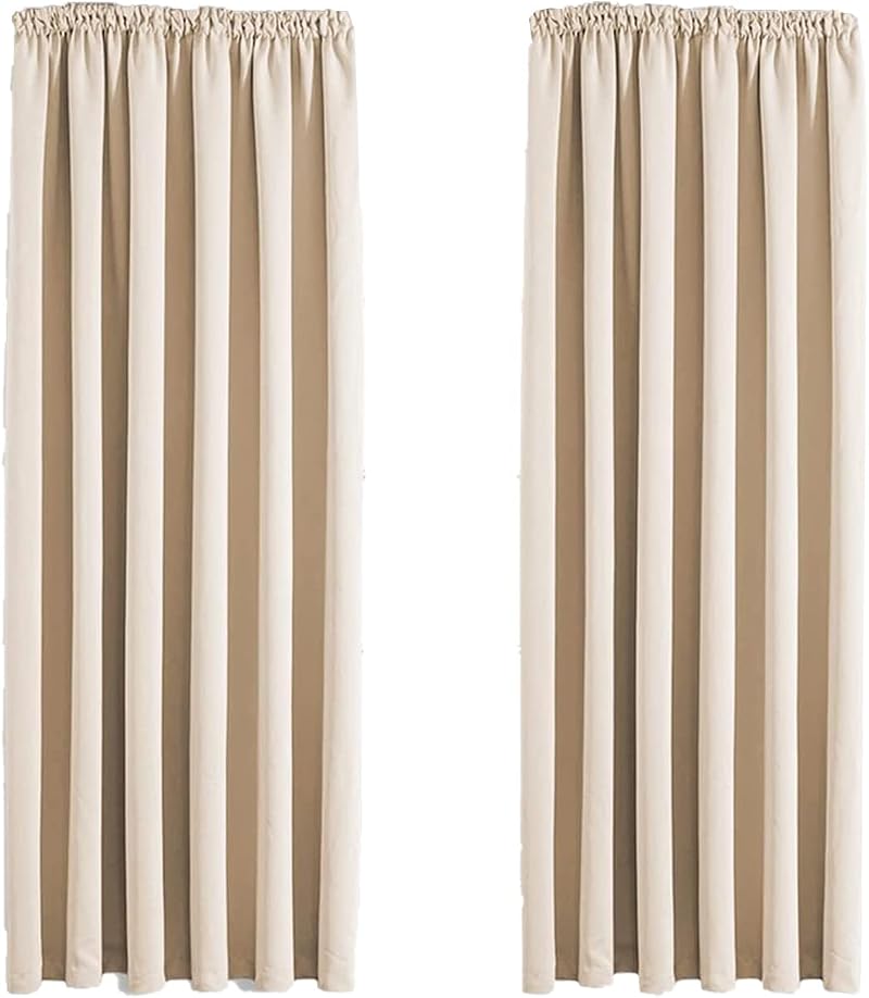 Aspire Homeware Blackout Curtains 46x54 Pencil Pleat Cream Pair