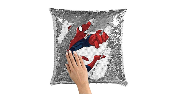 spiderman sequin pillow