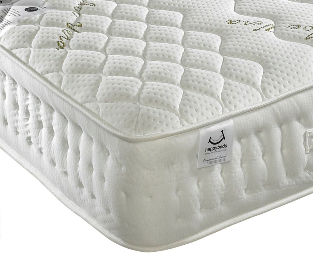 Aloe Vera and Memory Foam, Happy Beds 1500 Pocket Sprung Medium Tension