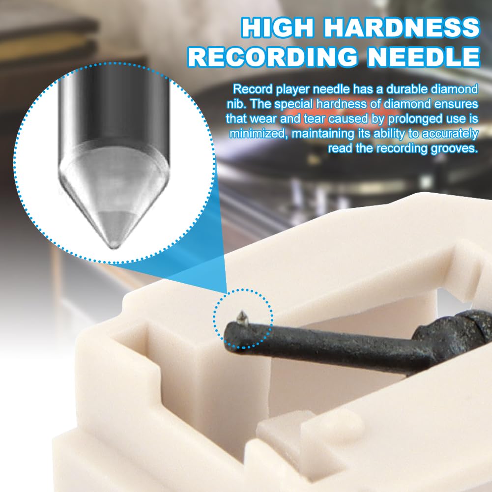 Vinyl Record Player Needles, Victrola Needle Replacement Record Player Needles Turntable Needles for For ATN3600L Repair, Easy Install(White)