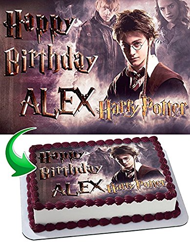 Harry Potter Edible Cake Topper Personalized Birthday 1 2 Size