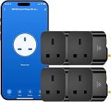 WOOX Smart Plug Energy Monitor 13A WiFi Alexa Google Voice Timer 4 Pack R6130