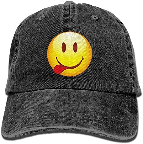 Oopphhggsa Unisex Smile Expression Adult Cap Black