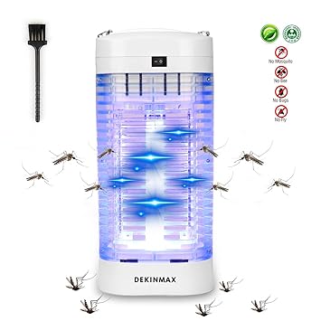 DEKINMAX Elektrischer Insektenvernichter, UV Insektenvernichter 18W Mückenlampe Schutz vor Elektrischem Schlag Tragbare Mücke