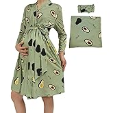 SUFEINI Swaddle Set with Matching Mommy Robe, Maternity Robe Nursing Hospital Delivery Labor Robes Pregnancy Women Loungewear