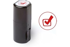 INVERA Self-Inking Teacher Stamps for Grading, Multicolor Assessment Stamp, Motivational Feedback Stamps, Homework Review Stamps, Praise Stamp Gift (Red, Check)