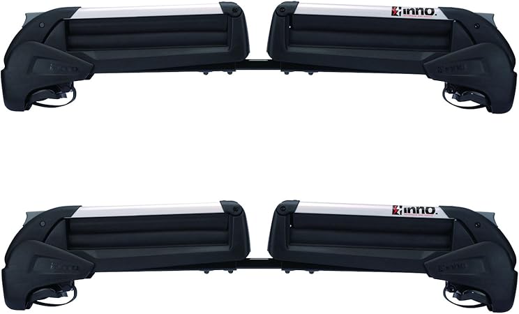 Amazon カーメイト ルーフキャリア Inno スキースノーボード専用キャリア デュアルアングル ルーフレール専用 ブラック シルバー Rh728 車 バイク 車 バイク