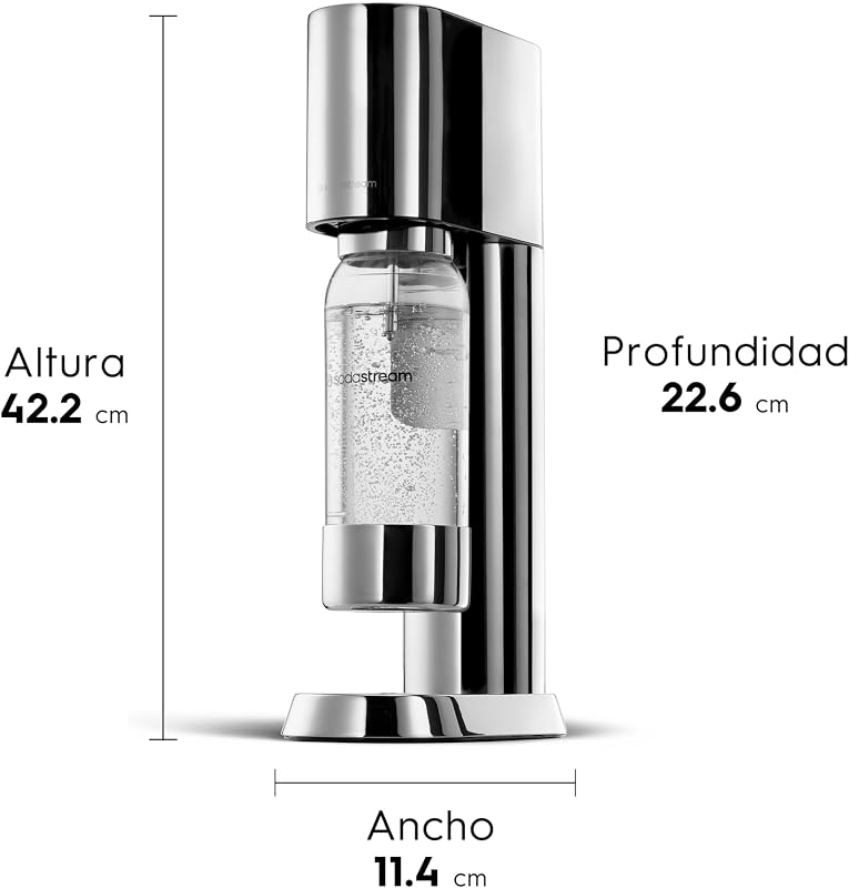 Enso - máquina premium de gaseificação de água em aço inoxidável, inclui garrafa de 1 litro para gaseificação e segura para máquina de lavar loiça.