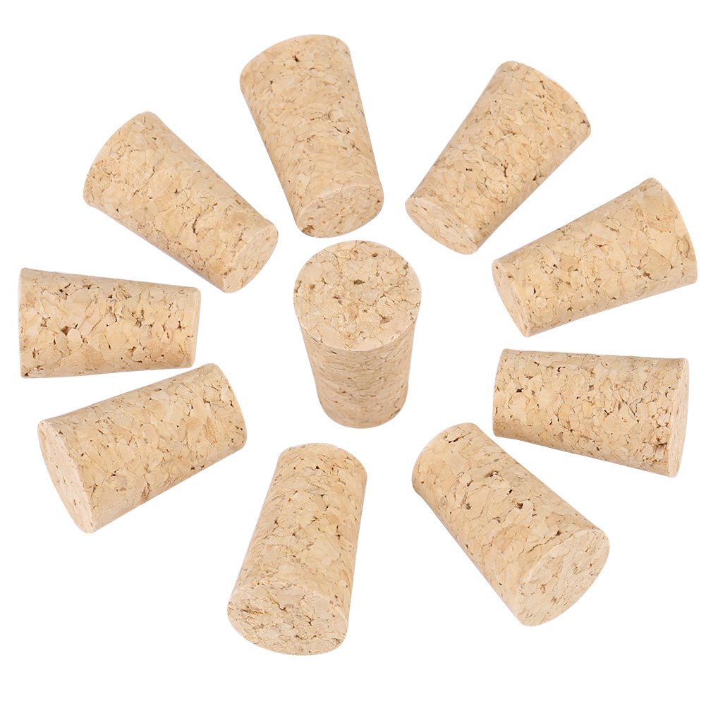 Semme 10Pcs Natural Conical Corks, Beige Wooden Bottle Stopper for Wine/Beer, 2 Sizes (22 * 17 * 35mm, 20 * 15 * 35mm), Arts & Crafts Supplies3/4 Cork Plug, Cork stoppers 3/4, Corks Wide