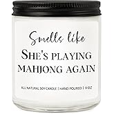 RIZOOCE Gifts for Mahjong Lovers, Women, Mom, Hostess, Mahjong Party Supplies, Mah Jongg Accessories for Friends, Ladies, Mahjongg Players, Lavender Scented Candles