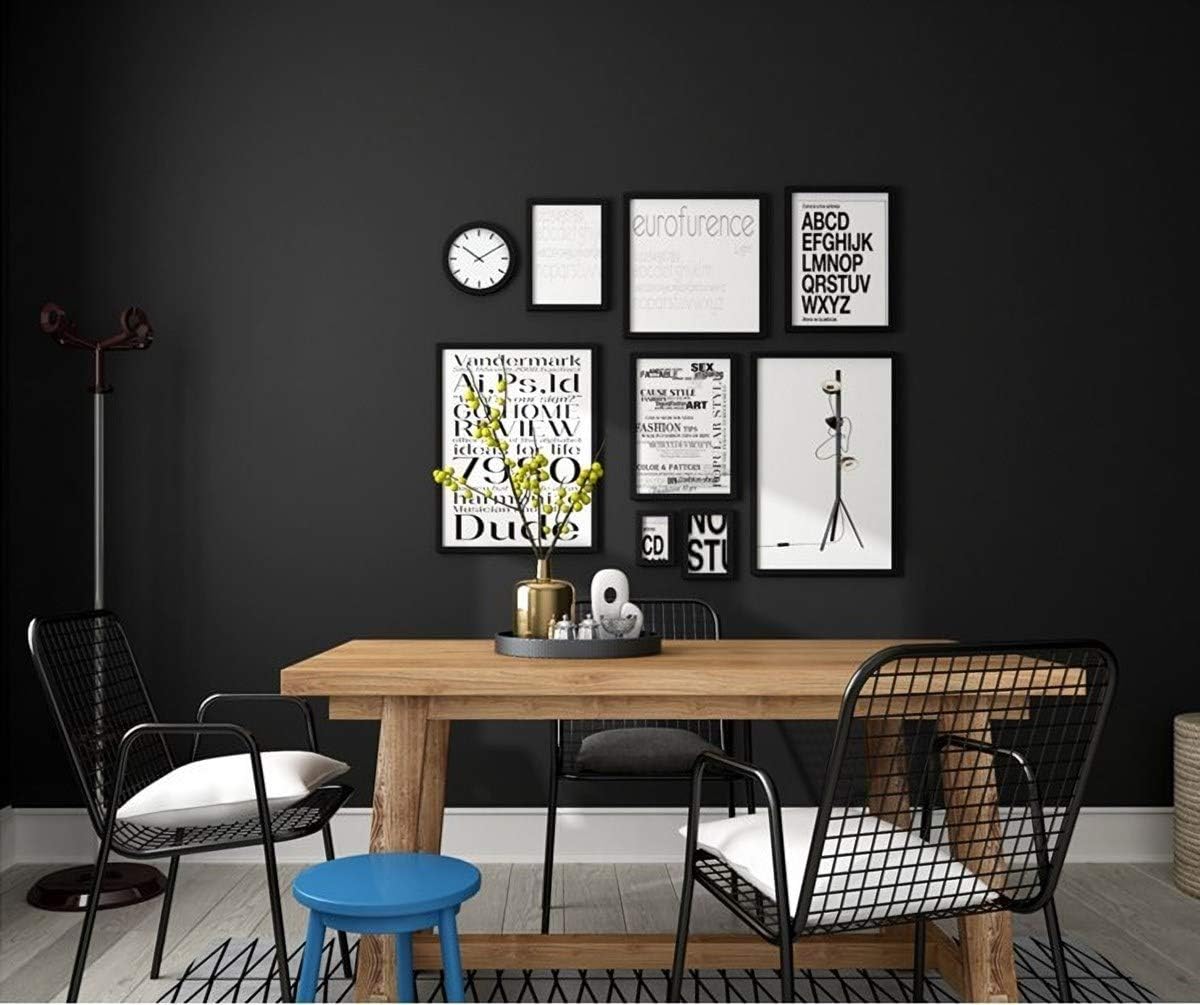 Timeet Self Adhesive Wallpaper Black Sticky Back Plastic Paper Matte Peel and Stick Wallpaper Waterproof Contact Paper Black Vinyl Film for Furniture Wardrobe Shelf Bedroom Livingroom Wall 40x300cm - Image 4